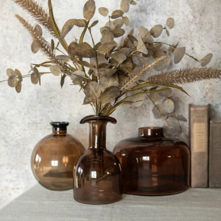 Set of 3 Amber Jars