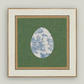 Country Toile Egg 5x5 Framed