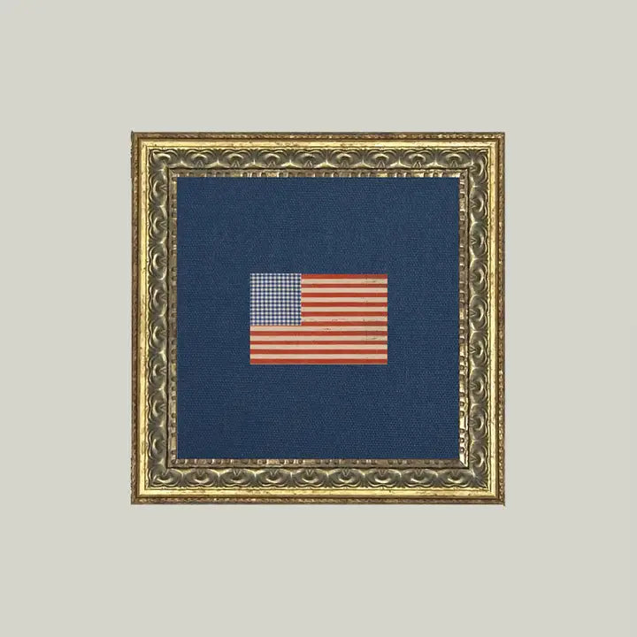Gingham American Flag Frame 9x9