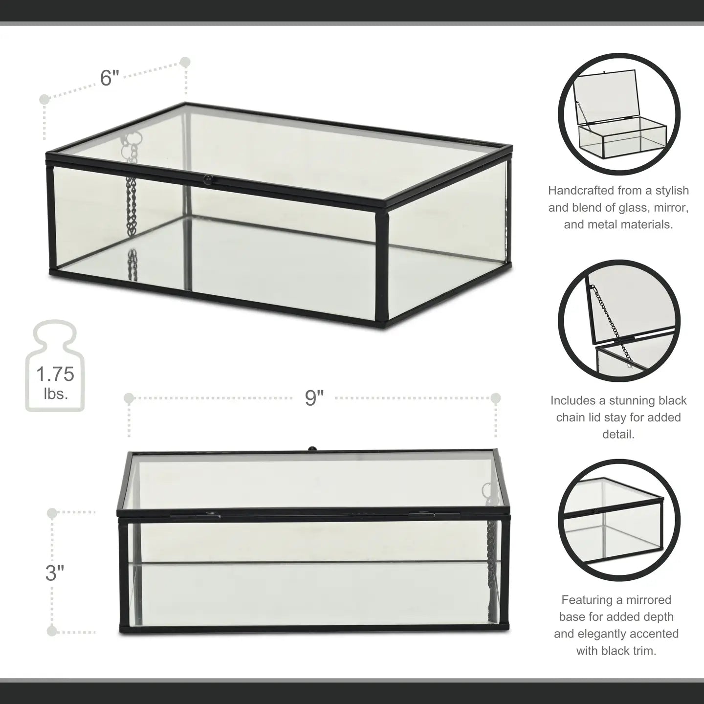 Glass & Metal Frame Storage Box
