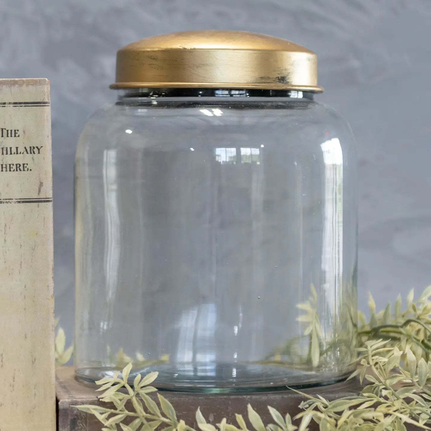 Large Glass Jar Gold Lid