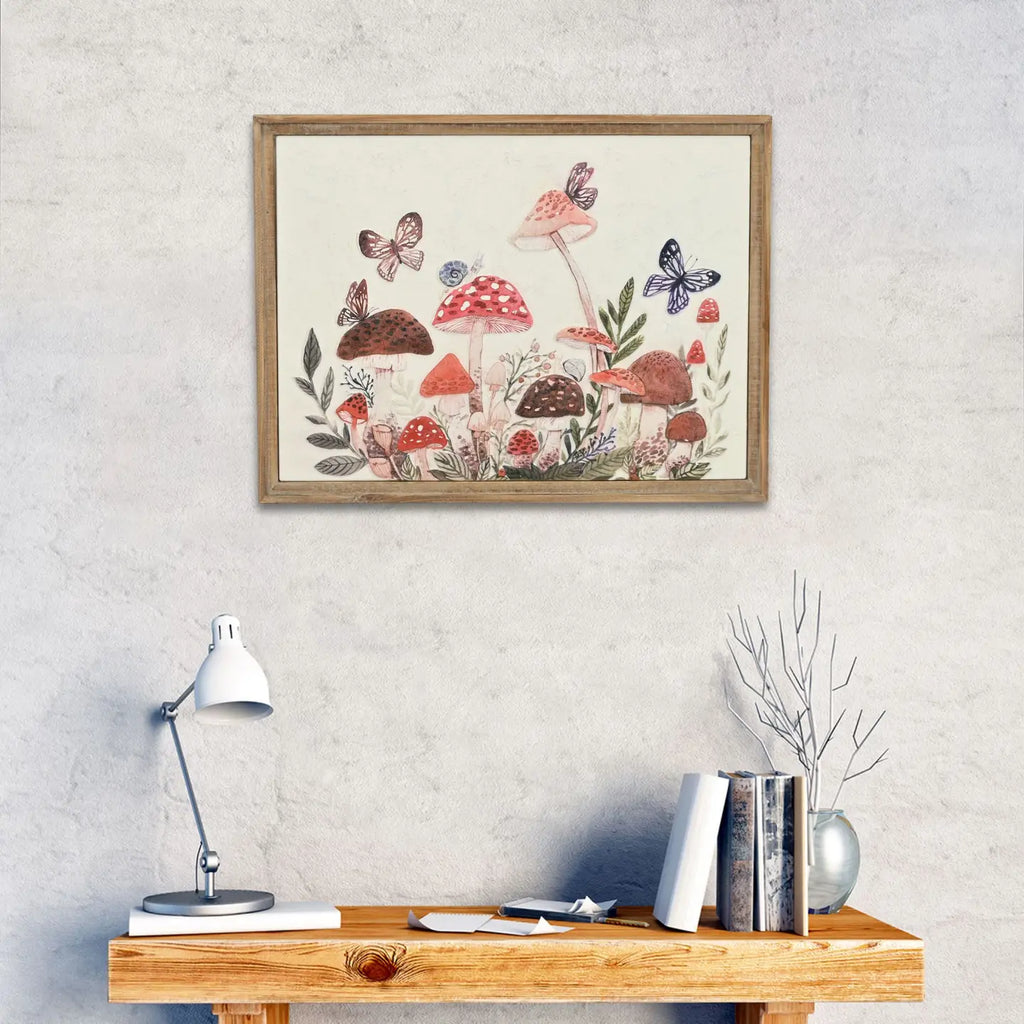 Colorful Forest Mushroom Metal Wall Art