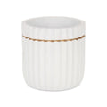 Large Gold Trimmed Ridged Ceramic Pot