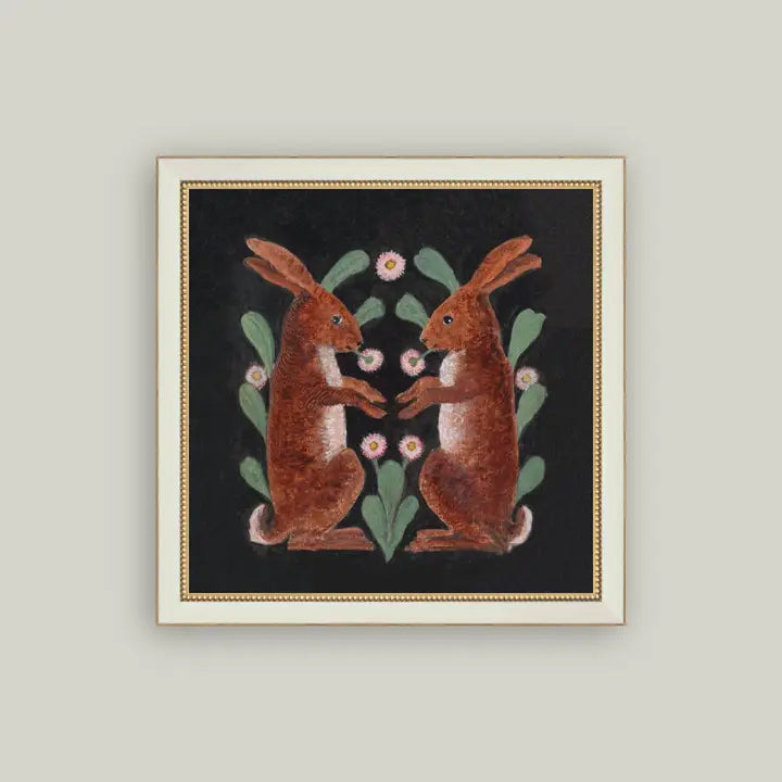 Two Hares 8x8 Frame